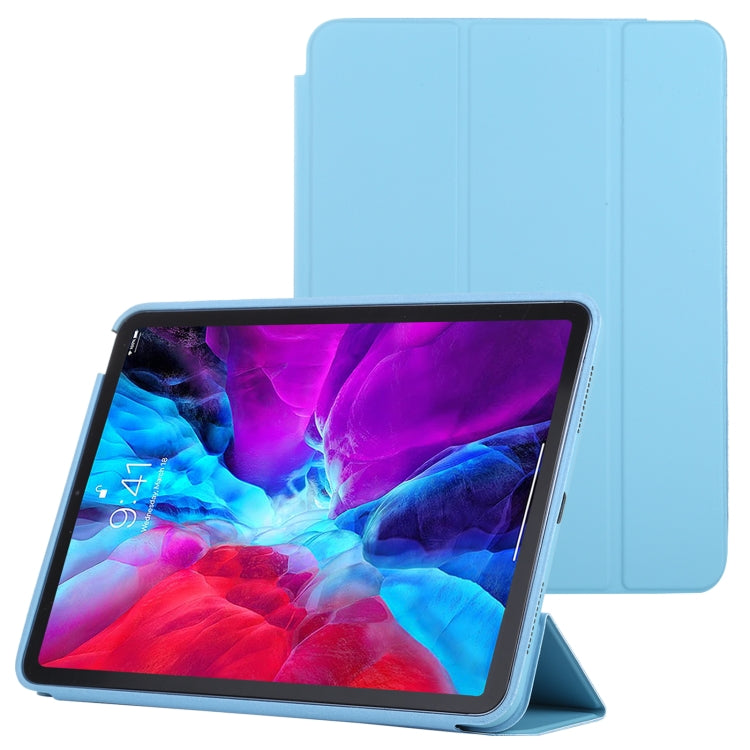3-fold Horizontal Flip Smart Leather Case with Sleep / Wake-up Function & Holder For iPad Air 4/5 (Blue) - iPad Air (2022) / (2020) 10.9 Cases by buy2fix | Online Shopping UK | buy2fix