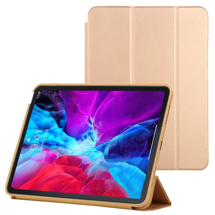 3-fold Horizontal Flip Smart Leather Case with Sleep / Wake-up Function & Holder For iPad Air 4/5 (Gold) - iPad Air (2022) / (2020) 10.9 Cases by buy2fix | Online Shopping UK | buy2fix