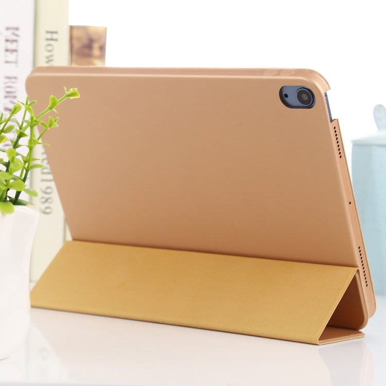 3-fold Horizontal Flip Smart Leather Case with Sleep / Wake-up Function & Holder For iPad Air 4/5 (Gold) - iPad Air (2022) / (2020) 10.9 Cases by buy2fix | Online Shopping UK | buy2fix