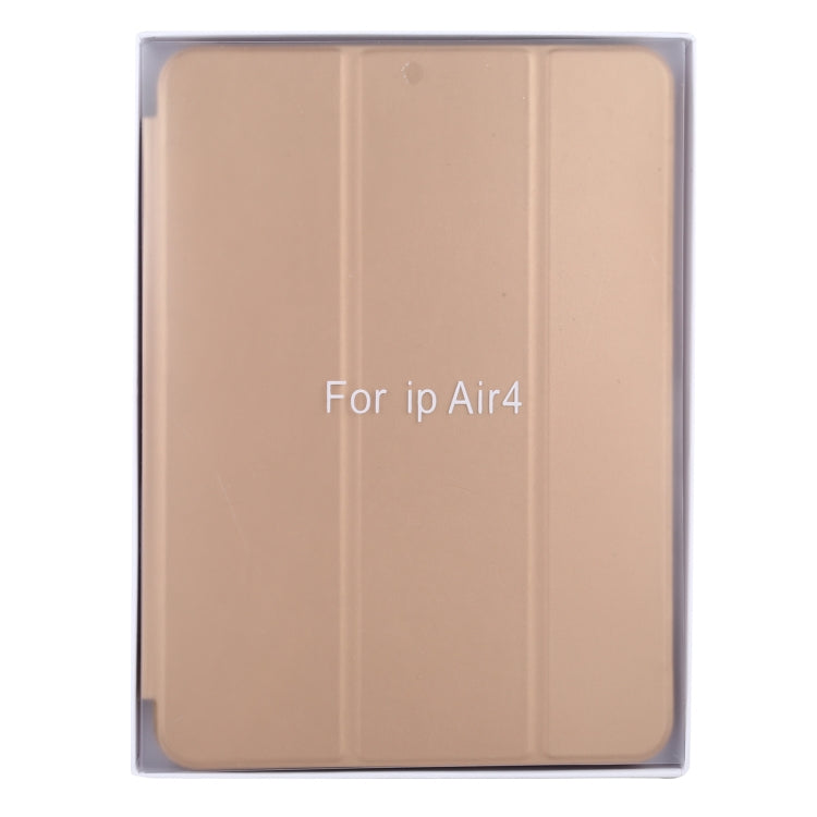 3-fold Horizontal Flip Smart Leather Case with Sleep / Wake-up Function & Holder For iPad Air 4/5 (Gold) - iPad Air (2022) / (2020) 10.9 Cases by buy2fix | Online Shopping UK | buy2fix