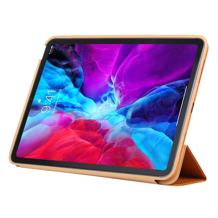 3-fold Horizontal Flip Smart Leather Case with Sleep / Wake-up Function & Holder For iPad Air 4/5 (Light Brown) - iPad Air (2022) / (2020) 10.9 Cases by buy2fix | Online Shopping UK | buy2fix