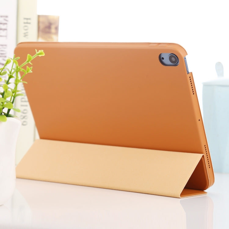 3-fold Horizontal Flip Smart Leather Case with Sleep / Wake-up Function & Holder For iPad Air 4/5 (Light Brown) - iPad Air (2022) / (2020) 10.9 Cases by buy2fix | Online Shopping UK | buy2fix