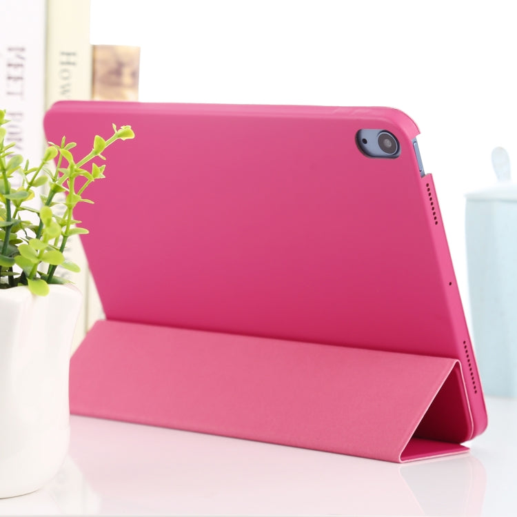 3-fold Horizontal Flip Smart Leather Case with Sleep / Wake-up Function & Holder For iPad Air 4/5 (Rose Red) - iPad Air (2022) / (2020) 10.9 Cases by buy2fix | Online Shopping UK | buy2fix