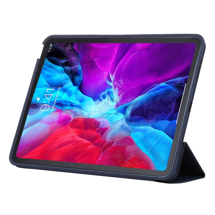 3-fold Horizontal Flip Smart Leather Case with Sleep / Wake-up Function & Holder For iPad Air 4/5 (Dark Blue) - iPad Air (2022) / (2020) 10.9 Cases by buy2fix | Online Shopping UK | buy2fix