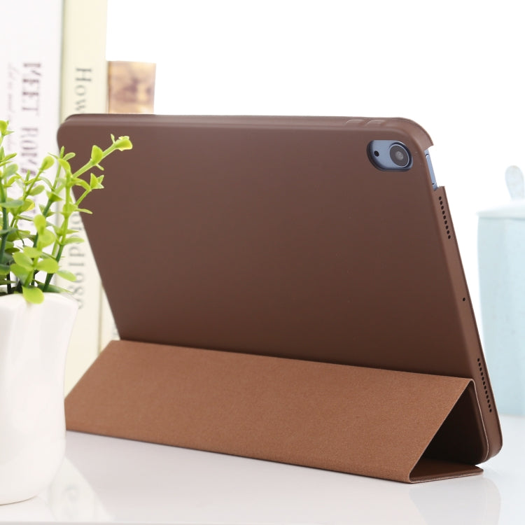 3-fold Horizontal Flip Smart Leather Case with Sleep / Wake-up Function & Holder For iPad Air 4/5 (Brown) - iPad Air (2022) / (2020) 10.9 Cases by buy2fix | Online Shopping UK | buy2fix