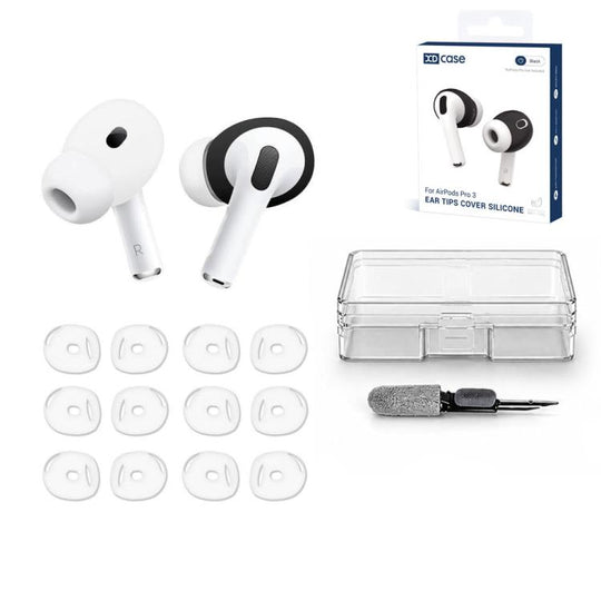 For AirPods Pro 3 XDcase 6 Pairs Silicone Anti-slip Sports Ear Covers Kit, Cleaning Brush Color Random(White)