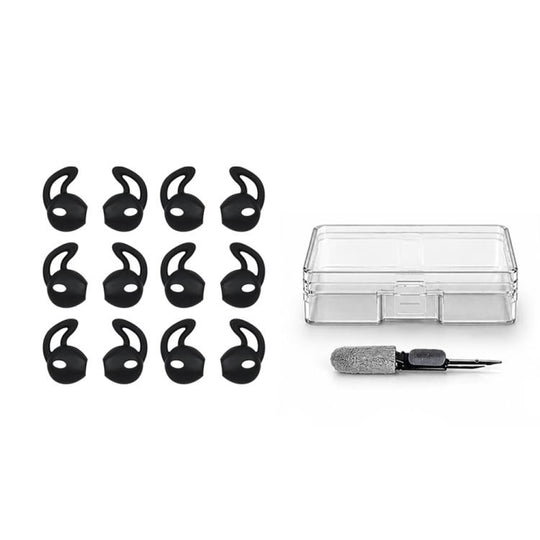 For Apple EarPods XDcase 6 Pairs Silicone Anti-slip Sports Ear Covers Kit, Cleaning Brush Color Random(Black)