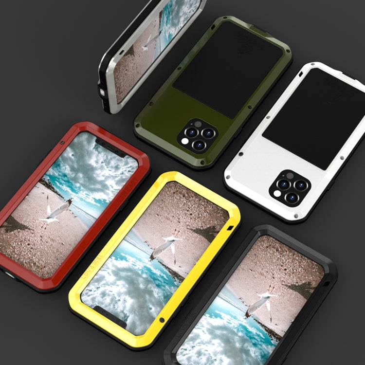 For iPhone 12 Pro LOVE MEI Metal Shockproof Life Waterproof Dustproof Protective Case(Black) - iPhone 12 / 12 Pro Cases by LOVE MEI | Online Shopping UK | buy2fix