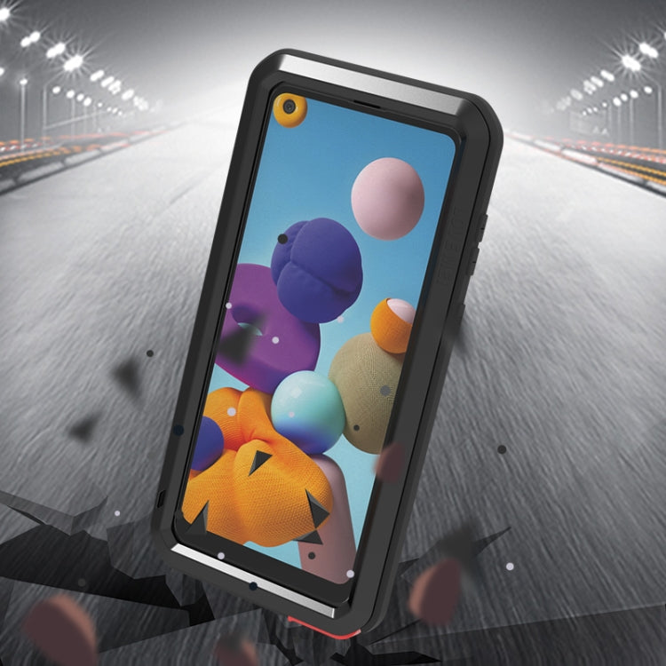 For Samsung Galaxy A21 (US Version) LOVE MEI Metal Shockproof Waterproof Dustproof Protective Case with Glass(Yellow) by LOVE MEI