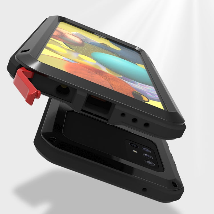 For Samsung Galaxy A51 5G LOVE MEI Metal Shockproof Waterproof Dustproof Protective Case with Glass(Silver) by LOVE MEI