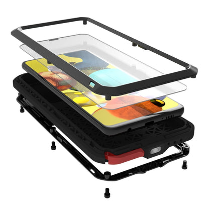 For Samsung Galaxy A51 5G LOVE MEI Metal Shockproof Waterproof Dustproof Protective Case with Glass(Red) by LOVE MEI