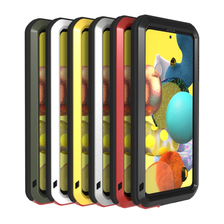 For Samsung Galaxy A51 5G LOVE MEI Metal Shockproof Waterproof Dustproof Protective Case with Glass(Yellow) by LOVE MEI