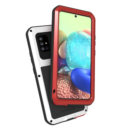 For Samsung Galaxy A71 5G LOVE MEI Metal Shockproof Waterproof Dustproof Protective Case with Glass(Red) by LOVE MEI