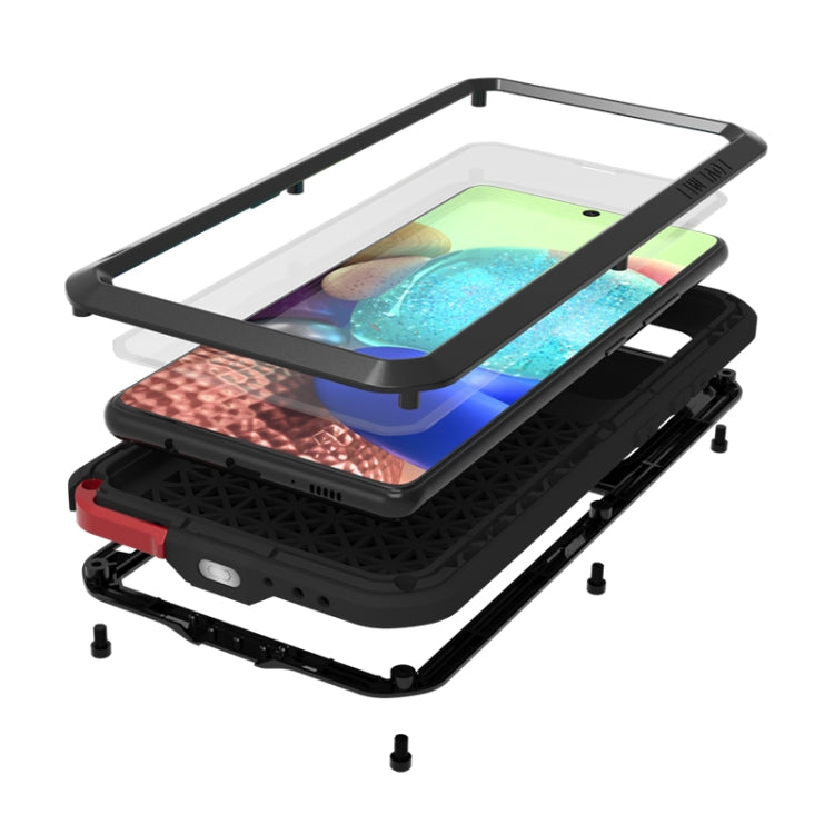 For Samsung Galaxy A71 5G LOVE MEI Metal Shockproof Waterproof Dustproof Protective Case with Glass(White) by LOVE MEI