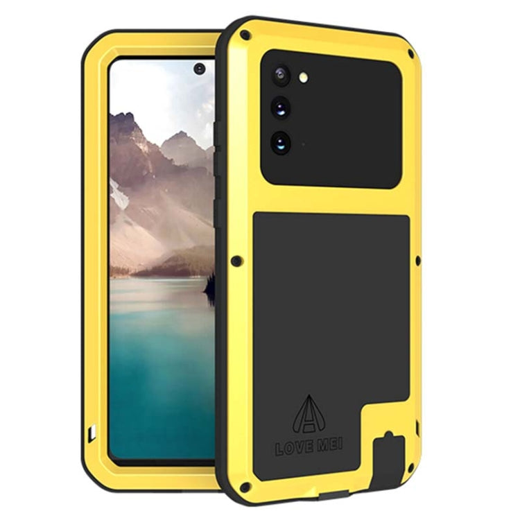 For Samsung Galaxy Note 20 LOVE MEI Metal Shockproof Waterproof Dustproof Protective Case without Glass(Yellow) by LOVE MEI