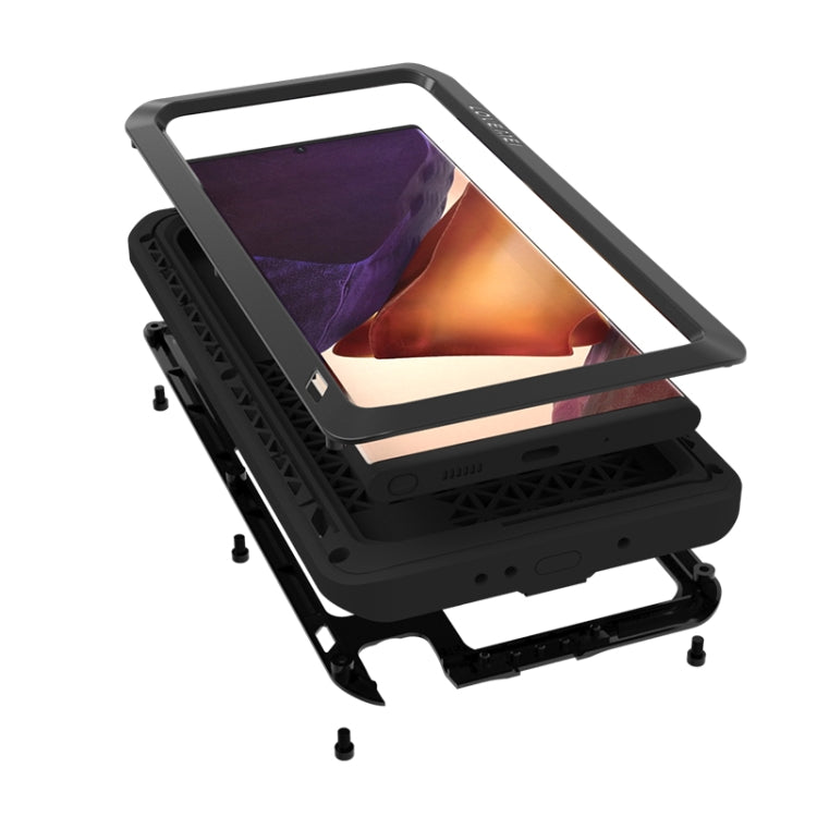 For Samsung Galaxy Note 20 Ultra LOVE MEI Metal Shockproof Waterproof Dustproof Protective Case without Glass(Black) by LOVE MEI