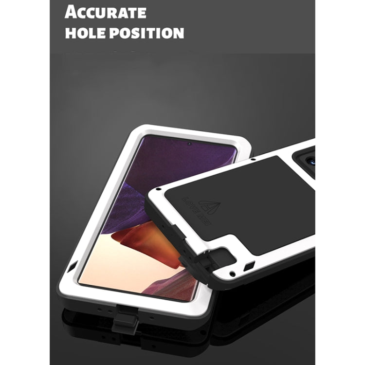 For Samsung Galaxy Note 20 Ultra LOVE MEI Metal Shockproof Waterproof Dustproof Protective Case without Glass(Silver) by LOVE MEI