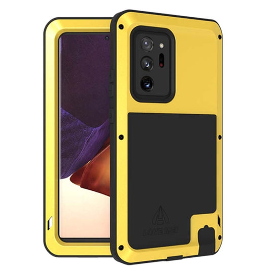 For Samsung Galaxy Note 20 Ultra LOVE MEI Metal Shockproof Waterproof Dustproof Protective Case without Glass(Yellow)