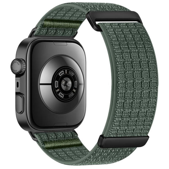 For Huawei Watch Fit 5 / Fit 5 Pro / Fit 4 xDfind Two Section Nylon Breathable Hook And Loop Fastener Watch Band(Spruce Green)
