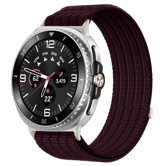 For Galaxy Watch9 / 8 / 8 Classic xDfind Nylon Breathable Hook And Loop Fastener Watch Band(Plum)