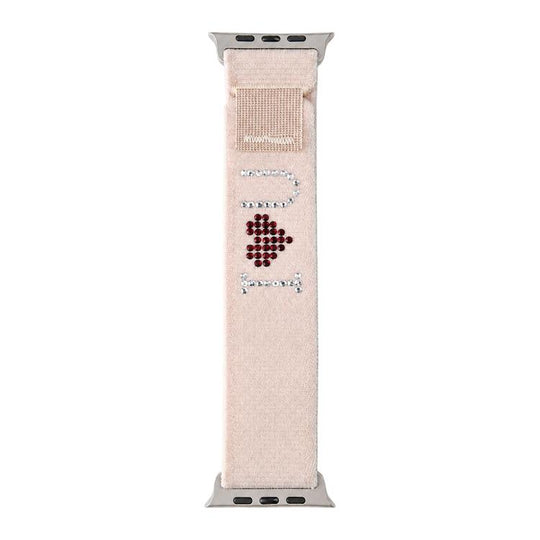For Apple Watch 38 / 40 / 41 / S11 42mm xDfind Rhinestone Hook And Loop Fastener Nylon Loop Watch Band(Starlight)