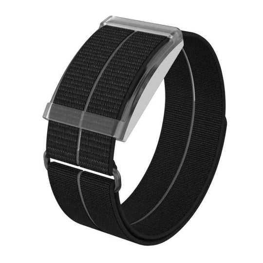 For COROS Heart Rate Monitor xDfind Metal Buckle Feather Yarn Breathable Nylon Quick-release Watch Band, Size:L Wrist Circumference 170-235mm(Black)