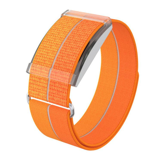 For COROS Heart Rate Monitor xDfind Metal Buckle Feather Yarn Breathable Nylon Quick-release Watch Band, Size:L Wrist Circumference 170-235mm(Orange)