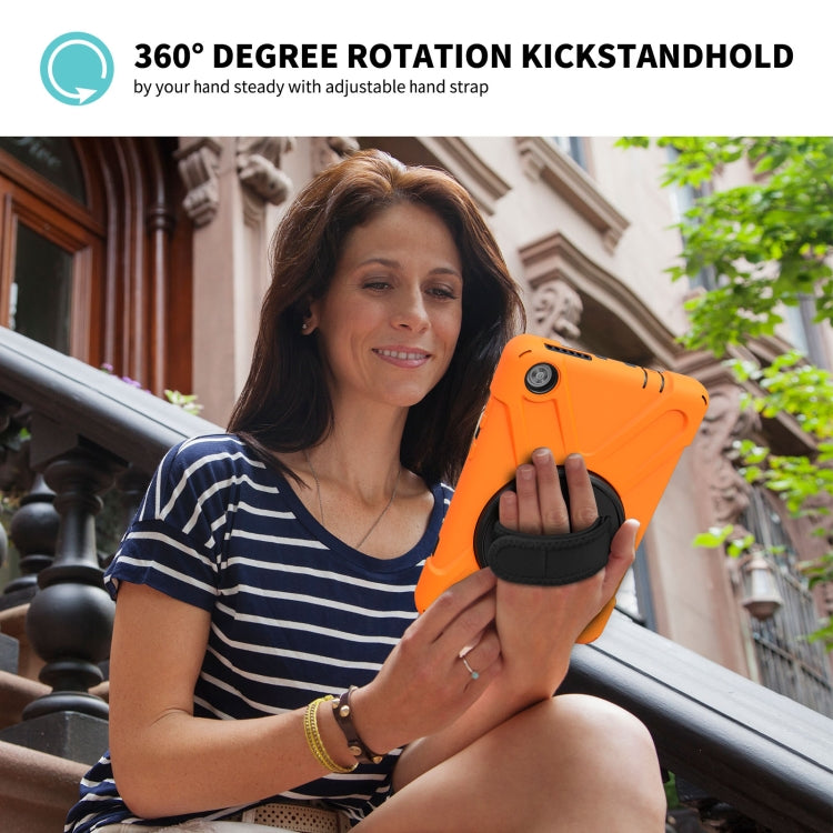 For Lenovo Tab M8 Shockproof Colorful Silicone + PC Protective Case with Holder & Hand Grip Strap & Shoulder Strap(Orange) - Lenovo by buy2fix | Online Shopping UK | buy2fix