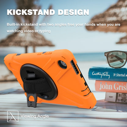 For Lenovo Tab M8 Shockproof Colorful Silicone + PC Protective Case with Holder & Hand Grip Strap & Shoulder Strap(Orange) - Lenovo by buy2fix | Online Shopping UK | buy2fix