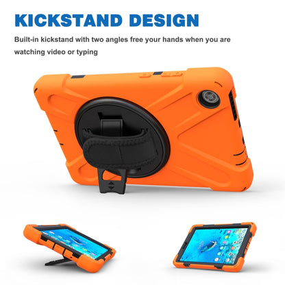 For Lenovo Tab M8 Shockproof Colorful Silicone + PC Protective Case with Holder & Hand Grip Strap & Shoulder Strap(Orange) - Lenovo by buy2fix | Online Shopping UK | buy2fix