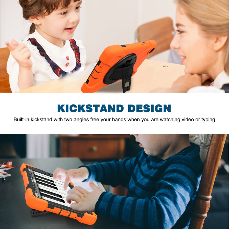 For Lenovo Tab M8 Shockproof Colorful Silicone + PC Protective Case with Holder & Hand Grip Strap & Shoulder Strap(Orange) - Lenovo by buy2fix | Online Shopping UK | buy2fix