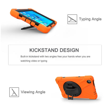For Lenovo Tab M8 Shockproof Colorful Silicone + PC Protective Case with Holder & Hand Grip Strap & Shoulder Strap(Orange) - Lenovo by buy2fix | Online Shopping UK | buy2fix