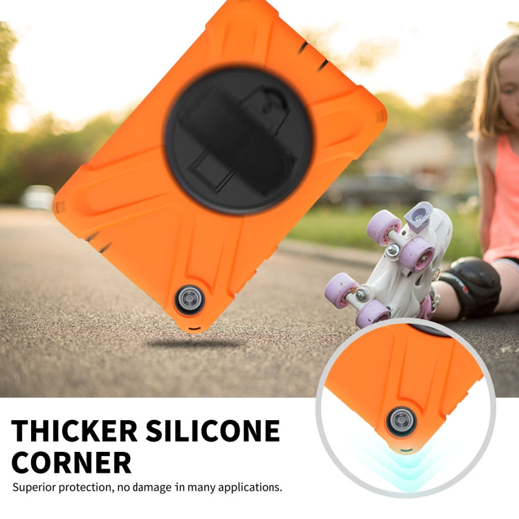 For Lenovo Tab M8 Shockproof Colorful Silicone + PC Protective Case with Holder & Hand Grip Strap & Shoulder Strap(Orange) - Lenovo by buy2fix | Online Shopping UK | buy2fix