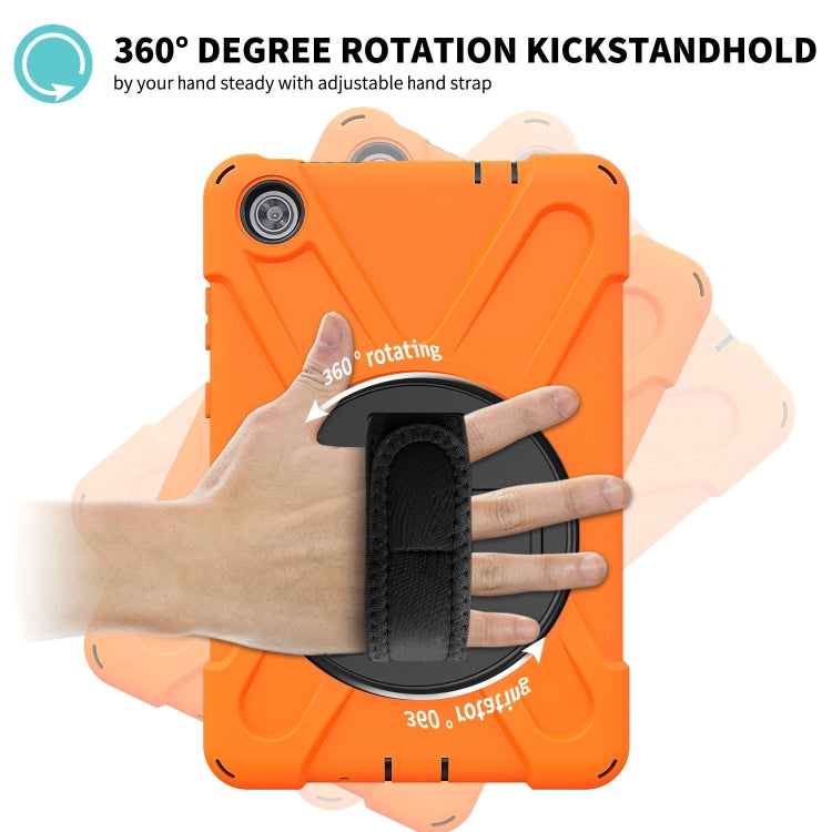 For Lenovo Tab M8 Shockproof Colorful Silicone + PC Protective Case with Holder & Hand Grip Strap & Shoulder Strap(Orange) - Lenovo by buy2fix | Online Shopping UK | buy2fix