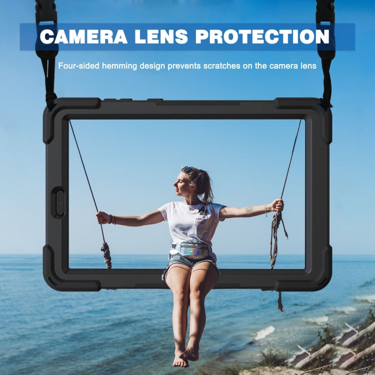 For Lenovo Tab M8 Shockproof Colorful Silicone + PC Protective Case with Holder & Hand Grip Strap & Shoulder Strap(Black) - Lenovo by buy2fix | Online Shopping UK | buy2fix