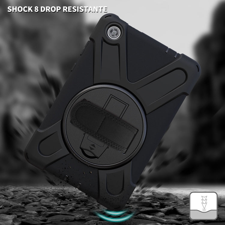 For Lenovo Tab M8 Shockproof Colorful Silicone + PC Protective Case with Holder & Hand Grip Strap & Shoulder Strap(Black) - Lenovo by buy2fix | Online Shopping UK | buy2fix