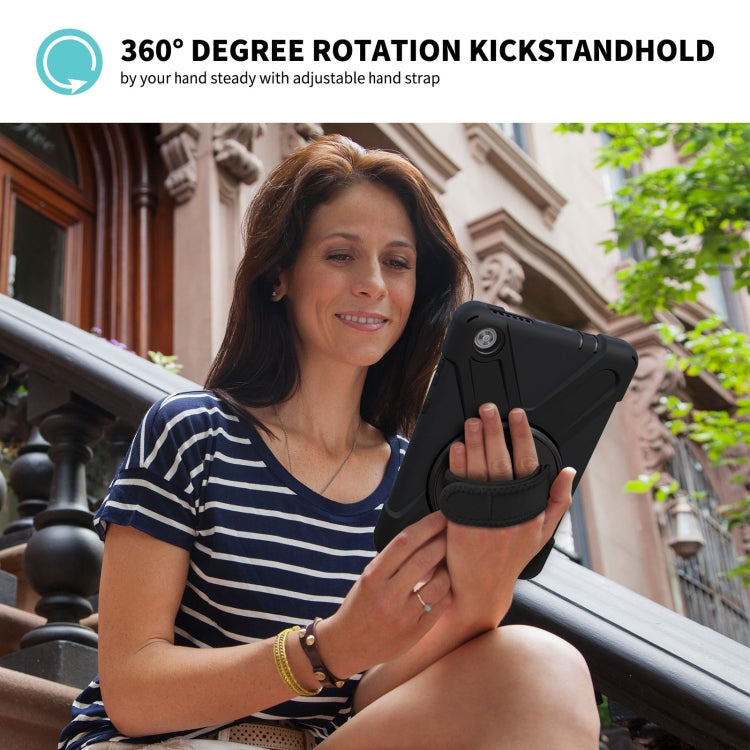 For Lenovo Tab M8 Shockproof Colorful Silicone + PC Protective Case with Holder & Hand Grip Strap & Shoulder Strap(Black) - Lenovo by buy2fix | Online Shopping UK | buy2fix