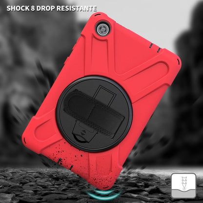 For Lenovo Tab M8 Shockproof Colorful Silicone + PC Protective Case with Holder & Hand Grip Strap & Shoulder Strap(Red) - Lenovo by buy2fix | Online Shopping UK | buy2fix