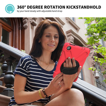 For Lenovo Tab M8 Shockproof Colorful Silicone + PC Protective Case with Holder & Hand Grip Strap & Shoulder Strap(Red) - Lenovo by buy2fix | Online Shopping UK | buy2fix