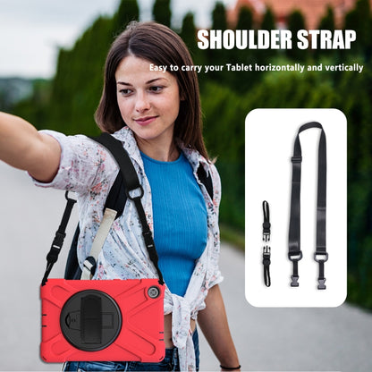 For Lenovo Tab M8 Shockproof Colorful Silicone + PC Protective Case with Holder & Hand Grip Strap & Shoulder Strap(Red) - Lenovo by buy2fix | Online Shopping UK | buy2fix