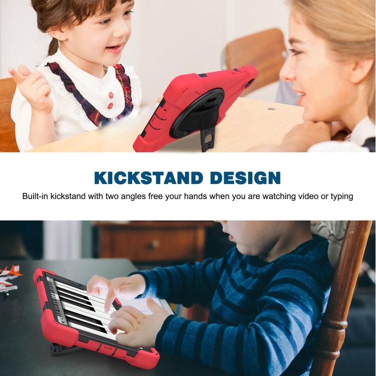 For Lenovo Tab M8 Shockproof Colorful Silicone + PC Protective Case with Holder & Hand Grip Strap & Shoulder Strap(Red) - Lenovo by buy2fix | Online Shopping UK | buy2fix