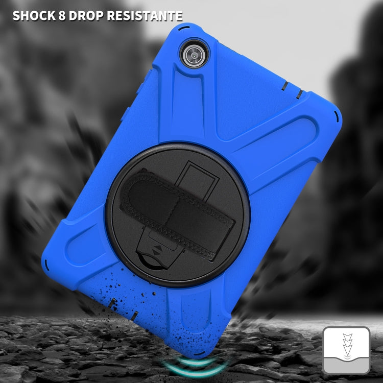 For Lenovo Tab M8 Shockproof Colorful Silicone + PC Protective Case with Holder & Hand Grip Strap & Shoulder Strap(Blue) - Lenovo by buy2fix | Online Shopping UK | buy2fix