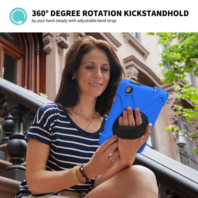 For Lenovo Tab M8 Shockproof Colorful Silicone + PC Protective Case with Holder & Hand Grip Strap & Shoulder Strap(Blue) - Lenovo by buy2fix | Online Shopping UK | buy2fix