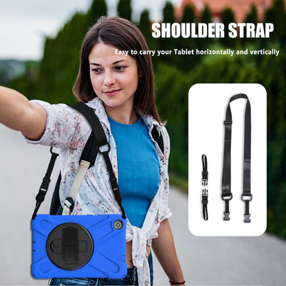 For Lenovo Tab M8 Shockproof Colorful Silicone + PC Protective Case with Holder & Hand Grip Strap & Shoulder Strap(Blue) - Lenovo by buy2fix | Online Shopping UK | buy2fix