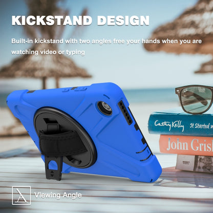 For Lenovo Tab M8 Shockproof Colorful Silicone + PC Protective Case with Holder & Hand Grip Strap & Shoulder Strap(Blue) - Lenovo by buy2fix | Online Shopping UK | buy2fix