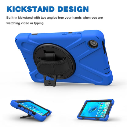 For Lenovo Tab M8 Shockproof Colorful Silicone + PC Protective Case with Holder & Hand Grip Strap & Shoulder Strap(Blue) - Lenovo by buy2fix | Online Shopping UK | buy2fix