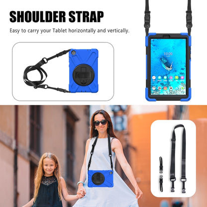 For Lenovo Tab M8 Shockproof Colorful Silicone + PC Protective Case with Holder & Hand Grip Strap & Shoulder Strap(Blue) - Lenovo by buy2fix | Online Shopping UK | buy2fix