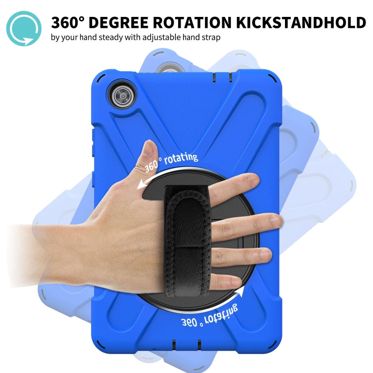 For Lenovo Tab M8 Shockproof Colorful Silicone + PC Protective Case with Holder & Hand Grip Strap & Shoulder Strap(Blue) - Lenovo by buy2fix | Online Shopping UK | buy2fix