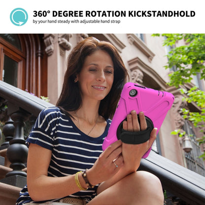 For Lenovo Tab M8 Shockproof Colorful Silicone + PC Protective Case with Holder & Hand Grip Strap & Shoulder Strap(Rose Red) - Lenovo by buy2fix | Online Shopping UK | buy2fix