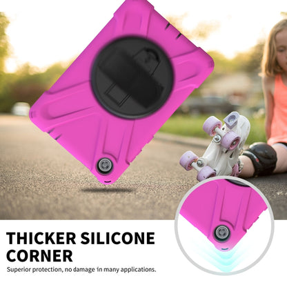 For Lenovo Tab M8 Shockproof Colorful Silicone + PC Protective Case with Holder & Hand Grip Strap & Shoulder Strap(Rose Red) - Lenovo by buy2fix | Online Shopping UK | buy2fix